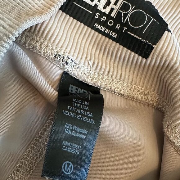 Beach Riot Sport Cream Ribbed Leggings Moon Star Print Stretch Athletic Medium - Picture 10 of 11